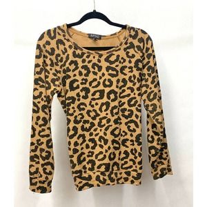 Buffalo David Bitton Fitted Sweater Leopard Cheetah Spotted Size Medium